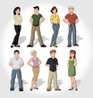 Group of cartoon people
