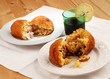 ARANCINE APERTE  CON CARNE  E PROSCIUTTO E FORMAGGIO