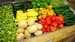 Grocery Store Bin full of brightly colored produce Grocery Store Bin full of brightly colored produce