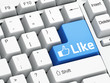 Keyboard with blue Like button Keyboard with blue Like button