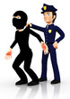 3D police arresting a thief