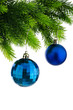 Christmas concept with baubles on white
