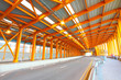 Orange tunnel and highway at day Orange tunnel and highway at day