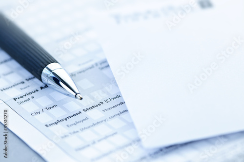 Photo: Financial application form Financial application form
