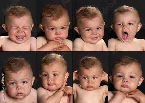 Foto: Baby mit verschiedenen Gesichtsausdrücken Baby mit verschiedenen Gesichtsausdrücken