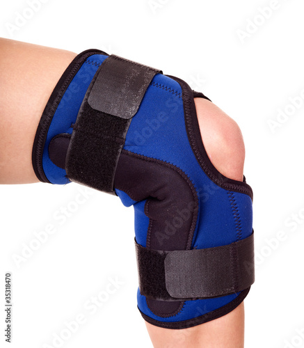 Photo: Trauma of knee in brace. Trauma of knee in brace.