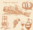 Vintage wine and wine making set Vintage wine and wine making set