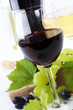 glasses of wine and  grape