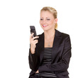 Photo: Young happy business woman with mobile phone Young happy business woman with mobile phone