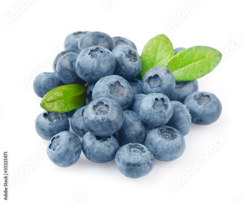 Photo: Blueberries isolated on white background Blueberries isolated on white background
