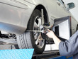Axle alignment of a car in a garage