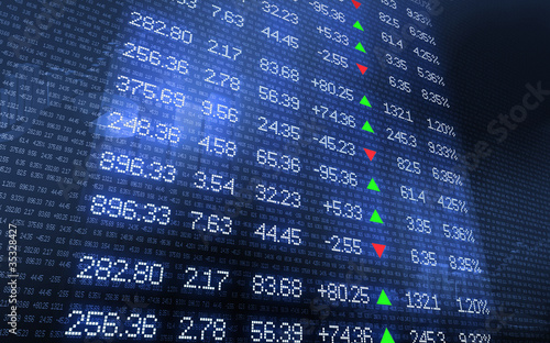 Photo: Stock Market Ticker Wall Stock Market Ticker Wall