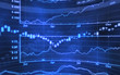 Blue abstract stock market graph