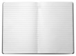 Photo: isolated open empty notebook with lined pages isolated open empty notebook with lined pages