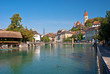 aare river, thun, switzerland aare river, thun, switzerland