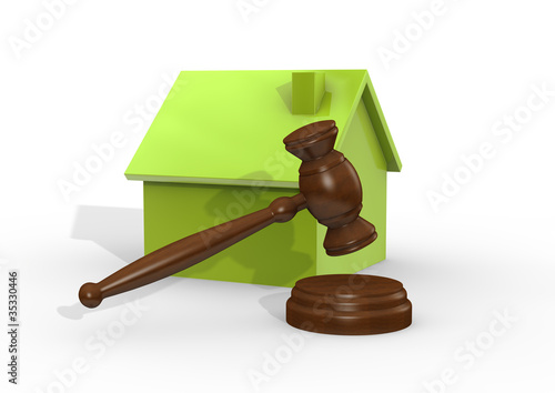 Illustration: haus_miniatur_gerichtshammer_01 haus_miniatur_gerichtshammer_01