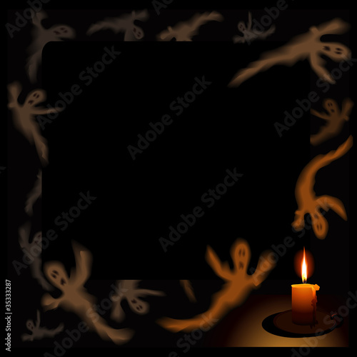 Vector: vector dark background with flying ghosts vector dark background with flying ghosts