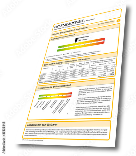 Illustration: Energieausweis Energiepass rechts Energieausweis Energiepass rechts
