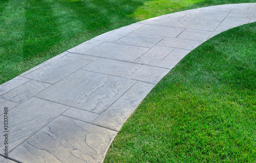 Photo: Lawn and pathway Lawn and pathway