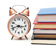 clock and books