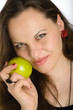 Woman with apple