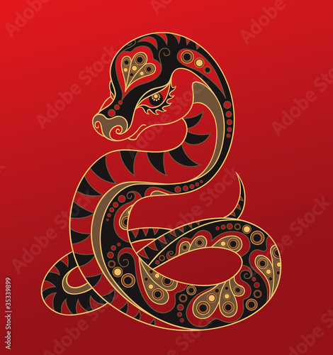Vector: Chinese horoscope. Year of the snake Chinese horoscope. Year of the snake