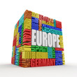 Europe. Box from name of european countries Europe. Box from name of european countries