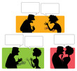 Silhouette of emotional couple