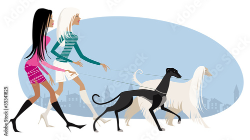 Vector: Walking dogs Walking dogs