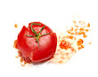 splattered splashed tomato vegetable food