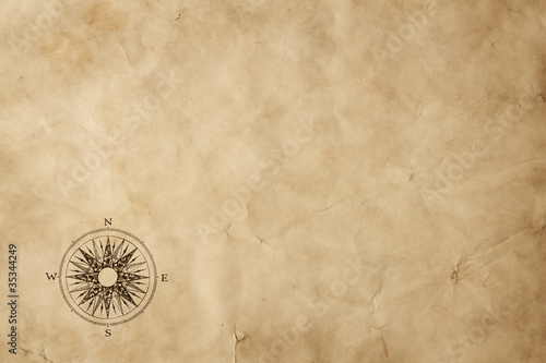 Photo: Windrose on old grunge paper with copy space Windrose on old grunge paper with copy space