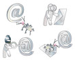 Attack of virus or spy program on an e-mail. Conception