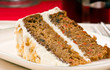Walnut carrot cake on a plate
