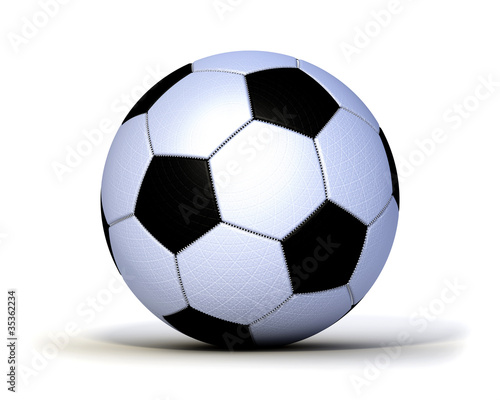 Illustration: Fußball genäht Leder Gewebe freigstellt Fußball genäht Leder Gewebe freigstellt