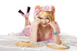 Young woman in lolita costume cosplay isloated Young woman in lolita costume cosplay isloated