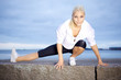 Beautiful woman doing stretching exercise