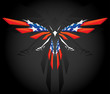 Abstract flying American flag