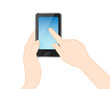 Mobile phone With hand, vector
