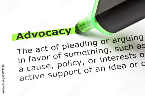 Photo: ADVOCACY highlighted in green ADVOCACY highlighted in green