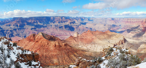 Photo: Grand Canyon panorama view in winter with snow Grand Canyon panorama view in winter with snow