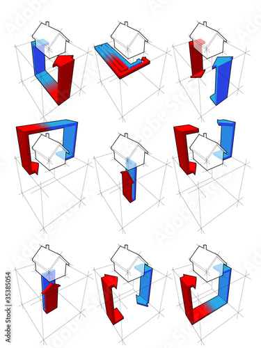 Vector: heat pump diagrams heat pump diagrams