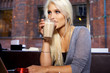 Drinking coffee