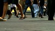 crowd feet-walking in street