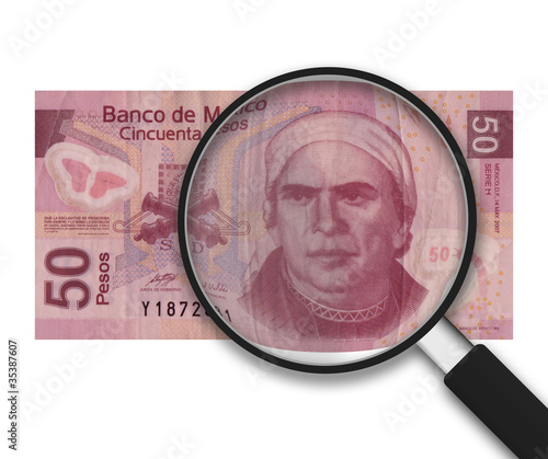 Illustration: Magnifying Glass - 50 Pesos - Front Side Magnifying Glass - 50 Pesos - Front Side
