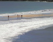 People crossing from St Ninian's Shetland Islands Scotland