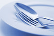 Fork and Spoon on Plate.