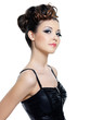 Beautiful woman with modern hairstyle