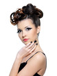 Sexy glamour woman with creative hairstyle