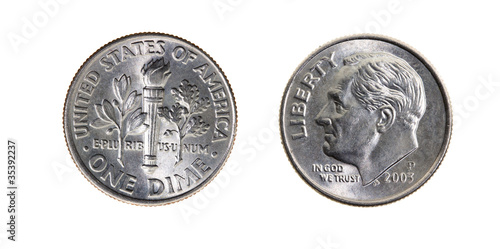 Photo: Ten American cents Ten American cents
