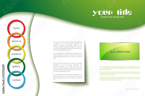 Vector: website template with circles website template with circles